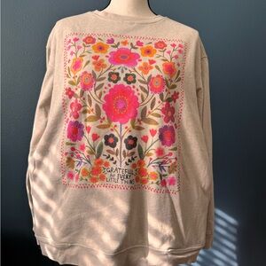 Natural Life Beige Graphic Sweatshirt